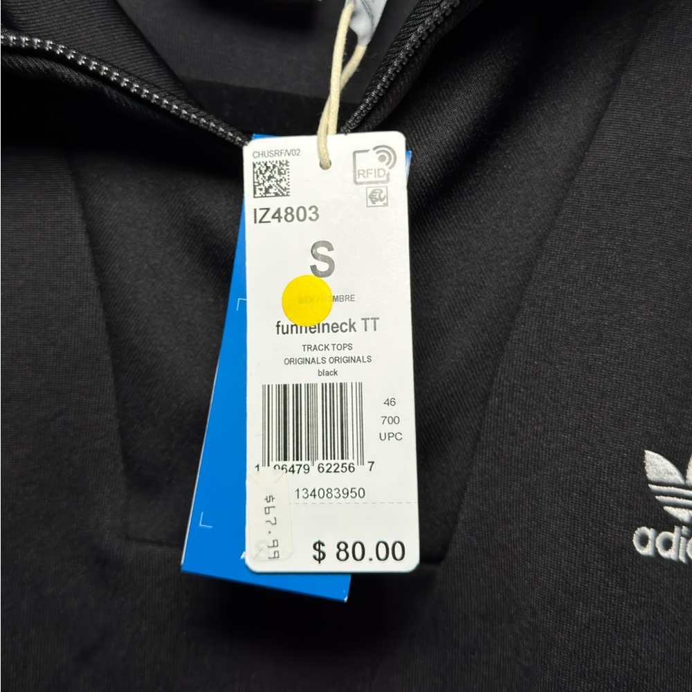 Adidas Funnel Neck Track Top Pullover Jacket, Men Size Small Black - Picture 5 of 9